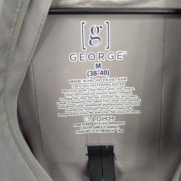 George Grey Hooded Rain Jacket Coat Zippered Adjustable Cuffs Medium Polyester - Picture 4 of 13